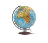 Globe terrestre lumineux - JPC - Médium - 30 cm - Double cartographie - Pied en bois