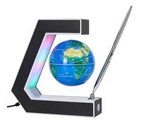 Globe terrestre magnétique flottant avec lampe et stylo - Décoration de bureau cool et géographie éducative pour enfants (Panneau noir)