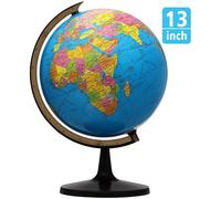 Globe terrestre rotatif de 13 pouces avec support pour l'apprentissage des enfants et les bureaux des eleves