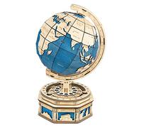 Globe terrestre rotatif surdimensionné - Puzzle 3D Mécanique en bois Rokr
