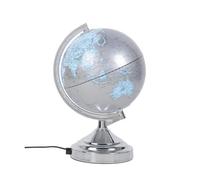 Globe terrestre système touch on/off métal silver Corep MUNDO D20cm