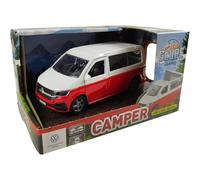 Kids Globe VW Transporter 520362 Die Cast Pull Back Jouet pour Enfant Rouge 13,5 cm
