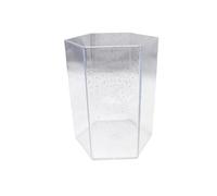 Globellapro Pot à crayons en plastique transparent pour bureau - Acrylique transparent - Porte-pinceaux de maquillage - Pot à crayons hexagonal pour bureau/maison/fournitures scolaires