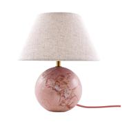 Globen Lighting Lampe de table Castello 24 Marbre rose poudré. abat-jour blanc
