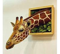 GLObert Tête de Girafe Tenture Murale Tête de Girafe Décoration Murale 3D Girafe Cadre Photo Sculpture Murale, Sculptures Murales pour Home Office Bar Decor