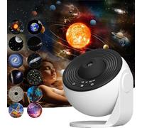 Globing Gunong Night Light, Goblin Gunong Nightlight, Globing Gunong Projector, Planetarium Projecteur, Projecteur Galaxie avec 13 Disques de Film, Veilleuse Projecteur Réglage de Rotation à 360°