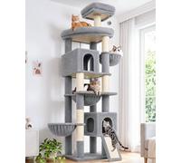 Globlazer Arbre a Chat 209 cm Stable pour 2/3/4 Gros Chats Intérieur F82C | Arbre à Chat Geant XXL avec Hamac Rampe en Sisal Facile à Gravir Convient aux Grande Chats Adultes, Chatons et Chats âgés