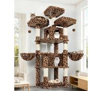 Globlazer Arbre a Chat Château 3 Perchoirs 2 Niches 2 Paniers pour 2 Chats | Solide Arbres à Chats Plusieurs Détente Amovible Lit Poteau à Griffer Sisal Facile à Monter Tour à Chat pour Chats Intérieur