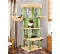 Globlazer C51 Solide Arbre a Chat Coin Plateforme Hamac Niche pour 2/3 Chat | Arbre à Chat d'angle avec Hamac Doux Panier Niches Grand Plateforme Facile à Monter Tour à Chat Beau pour Grand Chat Chaton