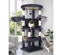 Globlazer C51 Solide Arbre a Chat Coin Plateforme Hamac Niche pour 2/3 Chat | Arbre à Chat d'angle avec Hamac Doux Panier Niches Grand Plateforme Facile à Monter Tour à Chat Beau pour Grand Chat Chaton