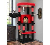 Globlazer C51 Solide Arbre a Chat Coin Plateforme Hamac Niche pour 2/3 Chat | Arbre à Chat d'angle avec Hamac Doux Panier Niches Grand Plateforme Facile à Monter Tour à Chat Beau pour Grand Chat Chaton