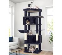 Globlazer F74B Arbre à Chat Solide XXL Arbres 188 cm pour 3-4 Grand Chats | Stable Coin Arbre à Chat avec 3 Niches, Grandes Plateforme Panier, 5 Griffoirs Sisal, Robuste Sécurisé, pour 3-5 Chats Adult