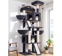 Globlazer F78 Arbre à Chat XXL pour Grand Chats 200 cm Stable Arbre a Chat | Multifonction Stable Arbres à Chat avec 2 Immense Niches, Grand Plateformes 3 Panier Planche Sisal, pour Plusieur Chat Adulte