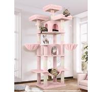 Globlazer F80 Super Grand Arbre a Chat Château 204 cm Plusieurs Chats | Solide Joli Arbre à Chat XXL avec Hamac 3 Perchoirs 2 Niches 2 Paniers Montage Facile pour 2/3/4 Chats Intérieur Chaton