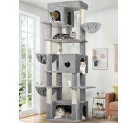Globlazer F80F Arbre à Chat XXL 204 cm Stable pour 3-6 Gros Chats Adulte | Grande Arbre à chat avec 3 Grand Niches, Gepolsterte Plattform, 3 Doux Paniers pour Chats Grimpent Reposent Jeu Escalade