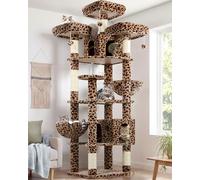 Globlazer F82 Arbre a Chat Château 209 cm Plusieurs Couchés pour 2/3/4 Chat | Solide Arbre à Chat XXL avec 3 Perchoirs 2 Niches 2 Panier Plateforme Poteau à Griffer en Sisal Montage Facile Chat Intérieur