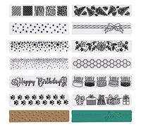 GLOBLELAND 12 Pièces Fleur Pochoir à Gaufrer Damassé Plastique Transparent 12 Motifs Différents Dossier de Gaufrage Classeur Embassage Scrapbook DIY Carte Bricolage Loisir Créatif