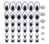 GLOBLELAND 140 lot de 6 yeux de Sécurité Noirs en Plastique pour Poupées Ronds Accessoires de Bricolage avec Entretoise pour la Fabrication de Poupées Ours Marionnettes Peluches
