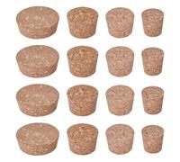 GLOBLELAND 16 pièces 4 styles en Bois Conique Bouchon de Liège Assortiment Ensemble Bouteille de Vin Bouchon en Liège Couvercles Bouteille de Remplacement pour Pot en Verre Vin Bière