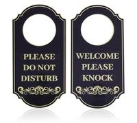 GLOBLELAND 2 panneau 8x3.94in de Suspension de Porte Noir et Doré " Ne Pas Déranger " en Acrylique Double Face Résistant à la Décoloration pour Bureau Maison Clinic Dortoir Cours en Ligne et Réunion