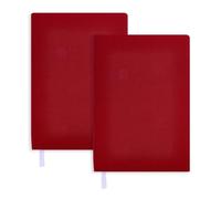 GLOBLELAND 2 pièces Extensible Housses de Livre en Tissu Rouge Foncé avec Ruban 6"x9" Couverture de Livre Lavable Protectrice Jusqu'À 8.5"X9.5" Protège Livre Réglable pour Cahier Bible Agenda Livre