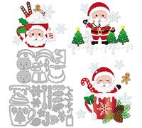 GLOBLELAND 2 Set 31 Pcs Père Noël Coupe Matrices de Découpe pour DIY Scrapbooking Métal Noël Père Noël Découpe Gaufrage Pochoirs Modèle pour Papier Carte Fabrication Décoration Album Artisanat Décor