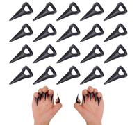 GLOBLELAND 20 pièce de Griffes de Doigt Noires pour Cosplay Ensemble Complet D'Ongles en Alliage Rétro Gothique Punk Rock Griffe de Doigt pour Vampire Chat Loup Cosplay Nail Art Accessoires