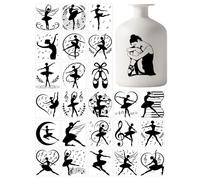 GLOBLELAND 25 feuille de Stickers Noirs en Forme de Silhouette de Danseuse de Ballet Autocollants pour Vase Musique Danse Lanterne pour Pot Fenêtre Lampe Décoration D'Intérieur