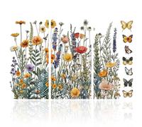 GLOBLELAND 3 Feuilles de Transfert de Meubles de Fleurs Sauvages 6x12 pouces Papillons et Fleurs à Frotter Sur le Transfert Autocollant Meuble Auto Adhésifs pour Chambre à Coucher Salon Décoration