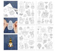 GLOBLELAND 4 feuille 50 pièces Gnomes Stick And Stitch Stabilisateur Soluble dans L'Eau pour Broderie Adhésif Couture à la Main Tissus Non Tissés Aide au Dessin Croquis