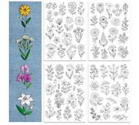 GLOBLELAND 4 feuille de Stabilisateur Soluble dans L'Eau à Fleur Unique Broderie la Main pour Bricolage Couture Broderie Adhésifs Stabilisateurs de Couture à la Main Tissus Non Tissés 11.7x8.3 pouces