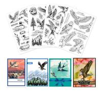 GLOBLELAND 4 feuille de Tampons Transparents en Silicone pour Scrapbooking Oiseaux Aigle Canard Colvert Hirondelle pour la Fabrication de Cartes Album Photo Journal Décoration de la Maison