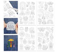 GLOBLELAND 4 feuilles 50 pièces Éléments Magiques Solubles dans L'Eau Stabilisateurs de Couture à la Main pour Tissu 11.6x8.2 pouces Point de Broderie Pratiquepour les Amateurs de Broderie Débutants