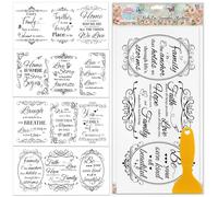 GLOBLELAND 4 Feuilles Transferts de Mobilier Motif Famille Papillon Autocollants Frontières Florales Transferts à Frotter UV Autocollants Auto Adhésifs Art Artisanat pour Chambre à Coucher Salon