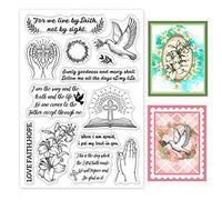 GLOBLELAND Bible Verse Clear Stamps Christianisme Écriture Faith Dove Silicone Clear Stamp Seals For Cards Making DIY Scrapbooking Photo Journal Album Décoration
