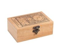 GLOBLELAND Boîte de Rangement en Bois de Hêtre The Moon pour Cartes Tarot Boîte à Bijoux Boîte à Cartes Tarot pour Support en Cristal Rangement D'Outils Sorcellerie Sacrée 5.12x3.23x1.46pouces
