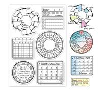 GLOBLELAND Calendrier de Planification Tampons Transparents pour Bricolage Scrapbooking Décor Calendrier de Rue Calendrier 31 Jours Tampons en Silicone Transparents pour Cartes Décor d'album Photo