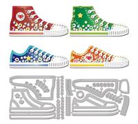 GLOBLELAND Chaussures de Sport Shake Cutting Dies pour Bricolage Scrapbooking Baskets en Métal Shake Decor Cut Dies Chaussures Die Cuts pour la Fabrication de Cartes Gaufrage Album Photo Artisanat