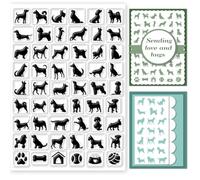 GLOBLELAND Chiens Tampons Transparents pour DIY Scrapbooking 21x15 cm Animaux Silicone Tampon Transparent Sceaux Motif Chien Tampons Transparents pour la Fabrication de Cartes Décor de Journal