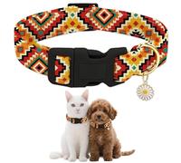 GLOBLELAND Collier pour chien à motifs ethniques pour animaux de compagnie quotidiens, collier bohème réglable et souple avec boucle à dégagement rapide pour petits chiens pour promener et courir