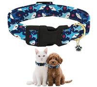 GLOBLELAND Collier pour chien requin pour animaux de compagnie quotidiens - Collier souple réglable avec boucle à dégagement rapide pour petits chiens - Pour promener et courir