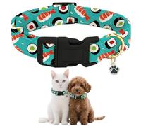 GLOBLELAND Collier sushi pour chien quotidien pour animaux de compagnie - Collier souple réglable avec boucle à dégagement rapide pour petits chiens pour promener et courir