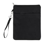 GLOBLELAND Couverture de livre Sacs Étanches Noires avec Fermeture Éclair pour Amateurs de Livres 12"X9.5" Housse Livre en Toile pour Voyager Poche Avant Protéger Livres Poche Livres Reliés Cadeaux