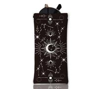 GLOBLELAND Étui à Lunettes Souple Sun Moon And Star Tarot avec Fermeture à Pression Étui à Lunettes de Voyage en Cuir PU Étui Portable pour Lunettes de Soleil pour Femmes et Hommes