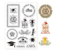 GLOBLELAND Graduate Congratulate Tampons Transparents La Saison de Remise des Diplômes Tampons Transparents pour Bricolage Cartes Scrapbooking Album Photo Journal Décoration de la Maison