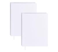 GLOBLELAND Lot de 2 housses de livre en tissu élastique avec ruban - Lavable jusqu'à 25,4 x 31,8 cm - Pour ordinateur portable, bible, planificateur - Couverture rigide - Blanc