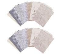 GLOBLELAND Lot de 2 paquets de 40 feuilles de papier texturé gris en maille de 18 x 12,7 cm, papier de fond vintage fait à la main, papier spécial pour album photo, scrapbooking, fabrication de cartes