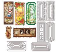 GLOBLELAND Matrice de Découpe en Métal pour Cadre Rectangulaire - Scrapbooking, Timbres Poste, Fabrication de Cartes et Album Photo