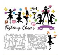 GLOBLELAND Matrices de Découpe Cheerleading pour Bricolage Scrapbooking Métal Sports Rugby Matrices de Découpe Mots Cheers Fighting No1 Matrices de Découpe pour la Fabrication de Cartes Album Photo
