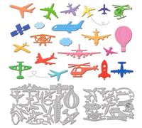 GLOBLELAND Matrices de Découpe D'Avion Matrices de Découpe de Montgolfière pour Cartes Fusée Nuage Voyage Matrices de Découpe en Métal Modèles pour Scrapbooking Journal Papier Artisanat Décor